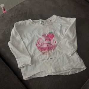 Cat & Jack Pink Cupcake Long Sleeve Tee